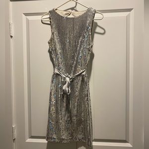 Cache Silver Sequin Mini Dress